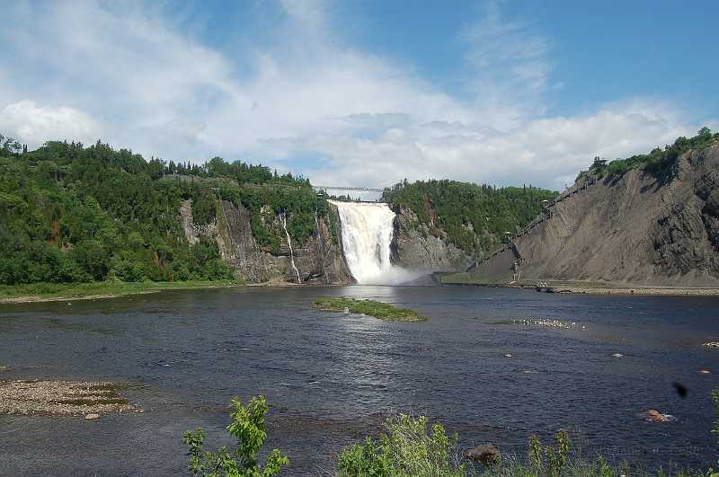Canada East Tour 2006077.JPG - Montmorency Waterfall.  It is  272 feet high, 100 feet higher than Niagara Falls.
